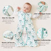 Picture of Cute Castle Baby Sleep Sack 12-18 Months - Lightweight 100% Cotton 2-Way Zipper TOG 0.5 Infant Wearable Blanket, Newborn Essentials Toddler Sleep Clothes (3 Pack Green)