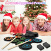Picture of BESFAN Portable Electronic Drum Pad Set for Kids - 10 Pads Roll up Drum Practice Pad with Pedals & Stick, Headphone, Musical Instruments for Kids Age 6-9, Great Holiday Christmas & Birthday Gift