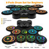 Picture of BESFAN Portable Electronic Drum Pad Set for Kids - 10 Pads Roll up Drum Practice Pad with Pedals & Stick, Headphone, Musical Instruments for Kids Age 6-9, Great Holiday Christmas & Birthday Gift