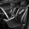 Picture of CAR PASS Leather Diamond Bling Seat Covers Full Sets 16 pcs, Bling Car Accessories Set for Women, Sparkly Rhinestone Steering Wheel Cover, Glitter Cute Car Interior Sets for Women Girl, Silver Diamond