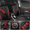 Picture of CAR PASS Leather Red Diamond Seat Cover Set, 11pcs Including Steering Wheel & Gear Cover, for Women, Universal Fit