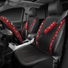 Picture of CAR PASS Leather Red Diamond Seat Cover Set, 11pcs Including Steering Wheel & Gear Cover, for Women, Universal Fit