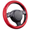 Picture of CAR PASS Line Rider Microfiber Leather Sporty Steering Wheel Cover Universal Fits for 95% Truck,SUV,Cars, Anti-Slip Safety Comfortable Desgin (Red-Carbon Fiber)