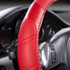 Picture of CAR PASS Line Rider Microfiber Leather Sporty Steering Wheel Cover Universal Fits for 95% Truck,SUV,Cars, Anti-Slip Safety Comfortable Desgin (Red-Carbon Fiber)