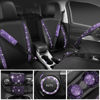 Picture of CAR PASS Leather Diamond Bling Seat Covers Sets 11 pcs, Bling Car Accessories Set for Women, Sparkly Rhinestone Steering Wheel Cover Sets, Glitter Cute Car Interior Sets for Women Girl, Violet Purple