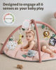Picture of Blissful Diary Baby Play Gym & Activity Mat, Oversize Leaf Shaped Tummy Time Baby Play Mat w 6 Detachable Toys Promotes Motor Skills & Sensory Development, Newborn Infant Essentials Gift, Crystal Pink