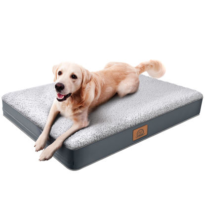 Picture of Sunheir Medium Dog Bed Mat, 30''X20''X3'', Orthopedic, Grey, Waterproof, Machine Washable, Egg-Crate Foam