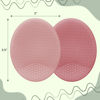 Picture of S&T INC. Exfoliating and Massaging Cradle Cap Bath Brushes for Baby, Silicone - 2 Inch x 2.5 Inch, Pink, 2 Pack