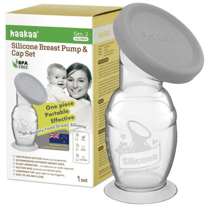 Picture of Haakaa Manual Breast Pump with Base 4 Fl Oz/100ml+Lid