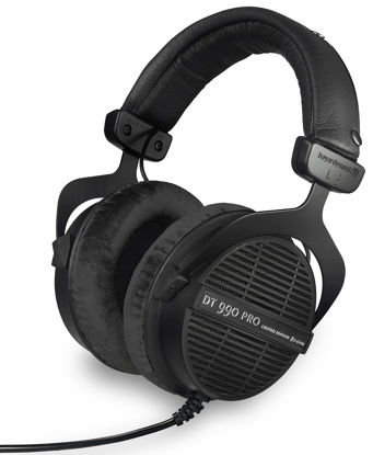 Picture of beyerdynamic DT 990 PRO Over-Ear Studio Monitor Headphones - Open-Back Stereo Construction, Wired (80 Ohm, Black (Limited Edition)) (Renewed)