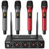 Picture of TONOR Wireless Microphones System with 4x10 Channels Cordless Handheld Microfono Inalambrico, UHF Mics with Stable Signal Transmission for Karaoke Singing Party Church Wedding PA Speaker 200ft Red