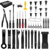 Picture of GOOACC 102Pcs Trim Removal Tool, Auto Push Pin Nylon Bumper Retainer Clip Set Fastener Terminal Remover Tool Round Handle Crowbar Kit Car/Radio Panel, Black