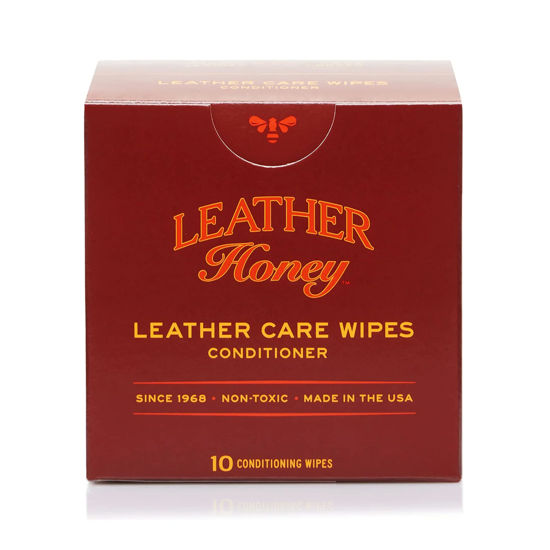 Picture of Leather Honey Leather Conditioner Wipes: Restore Leather On-The-Go. Protect & Condition Leather Couches, Car Seats, Purses, Shoes, Bags & Tack. Safe for Any Color. 10 Non-Toxic, Ready-to-Use Wipes