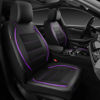 Picture of CAR PASS Universal FIT Piping Leather Two Front Seat Covers, Waterproof Faux Leather for SUV Sedan Van Truck, Airbag Compatible,Reserved Opening Holes for Headrest Covers(Black and Purple)