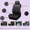 Picture of CAR PASS Universal FIT Piping Leather Two Front Seat Covers, Waterproof Faux Leather for SUV Sedan Van Truck, Airbag Compatible,Reserved Opening Holes for Headrest Covers(Black and Purple)