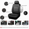 Picture of CAR PASS Piping PU Leather Car Seat Cover Full Set, Inside Zipper Design and Reserved Opening Holes, Airbag Compatible,Universal FIT for Car, SUVs,Van,Trucks（Full Set, Black & Silver