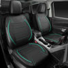 Picture of CAR PASS Universal FIT Piping Leather Car Seat Cover, for suvs,Van,Trucks,Airbag Compatible,Inside Zipper Design and Reserved Opening Holes (Full Set, Black and Mint)