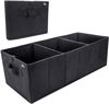 Picture of MIU COLOR Trunk Organizer for SUV, Sturdy Car Organizer, Non-Slip Bottom, Folded Car Storage Organizer for Sedan, Van, Jeep, Grocery, Car Organization for Men, Women, Large 3 Compartments, Classic Blk