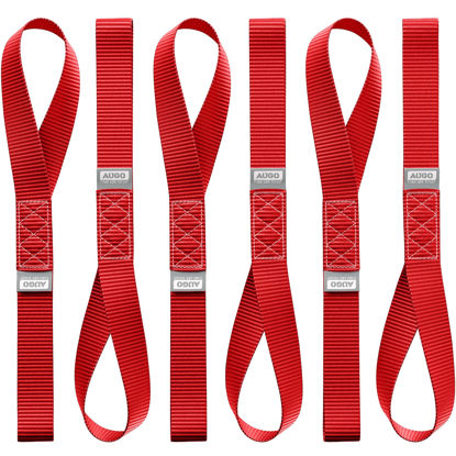 Picture of AUGO Heavy Duty Soft Loops -Pack of 6-1.5” x 17” Tie Down Anchor Straps for Use w/Ratchet Strap Hooks - 3000Lb Load Capacity & 10,000Lb Break Strength - Great for Motorcycle, Bike, Roof Rack, Etc.