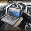 Picture of EcoNour 2 in 1 Car Steering Wheel Desk (Beige) | Steering Wheel Tray for Laptop Car Mount with Pen Holder | Car Food Tray for Eating with Drinks Holder | Multipurpose Travel Car Accessories