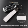 Picture of Turcee Leather Car Keychain,Creative Personality Leather Car Key Fob,Car Accessories Universal Key Fob Keychain for Men and Women (White)