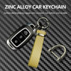 Picture of Turcee Carbon Fiber Car Keychain,Automotive Interior Accessories Keychains Leather Car Key Fob,Car Accessories Key Ring&Anti-Lost D-Ring(Gold)