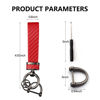 Picture of Turcee Carbon Fiber Car Keychain,Interior Accessories Keychains Leather Car Key Fob,Car Accessories Key Ring & Anti-Lost D-Ring(Red)