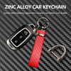 Picture of Turcee Carbon Fiber Car Keychain,Interior Accessories Keychains Leather Car Key Fob,Car Accessories Key Ring & Anti-Lost D-Ring(Red)