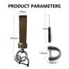 Picture of Turcee Carbon Fiber Car Keychain,Automotive Interior Accessories Keychains Leather Car Key Fob,Car Accessories Key Ring&Anti-Lost D-Ring(Brown)