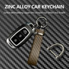 Picture of Turcee Carbon Fiber Car Keychain,Automotive Interior Accessories Keychains Leather Car Key Fob,Car Accessories Key Ring&Anti-Lost D-Ring(Brown)