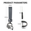 Picture of Turcee Carbon Fiber Car Keychain,Automotive Interior Accessories Keychains Leather Car Key Fob,Car Accessories Key Ring&Anti-Lost D-Ring(Premium Grey)
