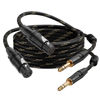 Picture of BEZOKABEL XLR to 1/4 Inch (6.35mm) TRS Cable, Balanced XLR Female to 1/4 Adapter 6FT 2Pack, Quarter Inch to XLR Microphone Cable