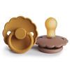 Picture of FRIGG Daisy Natural Rubber Baby Pacifier | Made in Denmark | BPA-Free (Rose Gold/Honey Gold, 0-6 Months) 2-Pack