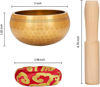 Picture of Tibetan Singing Bowl Set - Meditation Sound Bowl Cushion with Wooden Striker for Yoga, Meditation & Relaxation, Mindfulness,Chakra Healing, Stress Relief, Self-Regulation
