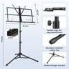 Picture of Music Stand New bee Foldable & Portable Metal Sheet Music Stand with Carrying Bag, Adjustable Podium Stand with Tripod Base and Sheet Music Folder - Black