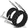 Picture of Heams 2 Pack Premium 10 FT Guitar Cable, 1/4 Inch Instrument Cable- Noise Free and Long-Lasting Guitar Chord- AMP Cord for Bass, Electric Guitar, Electric Mandolin, Right Angle