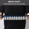 Picture of ALOANES 9 PC ABS Socket Organizer, 3/8 inch, Drive Socket Rail Holders, Heavy Duty Socket Racks, Black Rails with Blue Clips