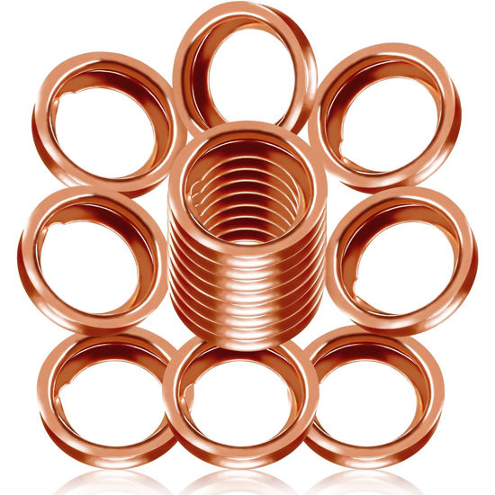 Picture of 24-PCS Oil Drain Plug Gasket Washer- Copper M12 Crush Washer Oil Drain Plug- Premium Seal Replaces for OEM 11026-JA00A Nissan & Infiniti G35 G37 Rogue Sentra Xterra Altima Frontier Armada 350Z