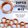 Picture of 24-PCS Oil Drain Plug Gasket Washer- Copper M12 Crush Washer Oil Drain Plug- Premium Seal Replaces for OEM 11026-JA00A Nissan & Infiniti G35 G37 Rogue Sentra Xterra Altima Frontier Armada 350Z