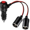 Picture of Car Cigarette Lighter Splitter, 12v Splitter Adapter for Car,ROÉKO 1 to 2 Car Cigarette Lighter Splitter Power Charger Port, with 15A Fuses for 12/24 Volt Cars Vehicle,with on Off Switch
