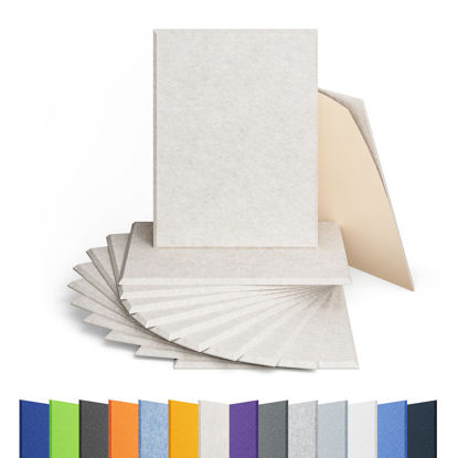 Picture of Amantech 12 Pack Acoustic Panels Self Adhesive Sound Proof Foam, High Density Sound Acoustic Panel, 16X12X0.4 Inch Rectangle Panels in Home, Office, Reccording Room, Studio,and more(Beige)