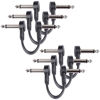 Picture of GOGHOST 3 Inch Guitar Patch Cables 6 Pack, 1/4" TS Right Angle Effect Pedal Flat Cables, Black