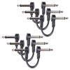 Picture of GOGHOST 4 Inch Guitar Patch Cables 6 Pack, 1/4" TS Right Angle Effect Pedal Flat Cables, Black