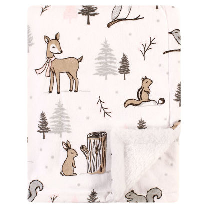 Picture of Hudson Baby Unisex Baby Plush Mink and Sherpa Blanket, Winter Forest, One Size
