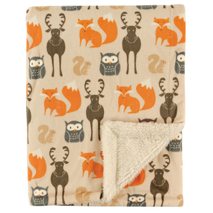 Picture of Hudson Baby Unisex Baby Plush Mink and Sherpa Blanket, Forest, One Size