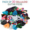 Picture of Cheerock Pack of 30 Celluloid Guitar Picks, Guitar Pick Plectrums for Bass, Electric, Acoustic Guitars, 3 Different Thickness Guitar Picks 0.46mm/0.71mm/0.96mm, Color Random