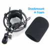 Picture of AT2020 Shock Mount with Pop Filter - Foam Windscreen with Microphone Shockmount Reduces Vibration Noise and Blocks Out Plosives for Audio Technica AT2020 AT2035 ATR2500 Condenser Mic by YOUSHARES