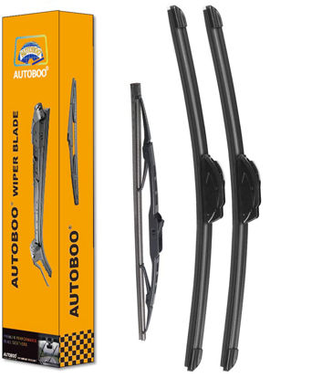 Picture of AUTOBOO 21"+21" Windshield Wipers with 10" Rear Wiper Blade Replacement for Jeep Patriot 2007 2008 2009 2010 2011 2012 2013 2014 2015 2016 2017 -Original Factory Quality (Pack of 3)