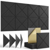 Picture of 12 pack Acoustic Panels Self-Adhesive, 12"X 12"X 0.4"Sound Proof Foam Panels,Soundproof Wall Panels High Density, Sound Panels for Wall Decoration and Acoustic Treatment-Black-01