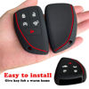 Picture of TANDRIVE Key Fob Cover for 2022 2023 2024 2025 Chevy Silverado 1500 GMC Sierra 1500, 2024 2025 Silverado Sierra 2500HD 3500HD, Silicone, 2-Pack, Black